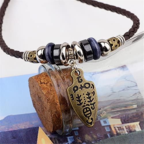 【並行輸入品】ONLYJUMP ボヘミアン ダブルレイヤー レザーネックレス メンズ レディース ヴィンテージ ボーホー トライバル エスニックの画像