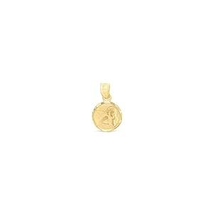 【並行輸入品】Ioka 14K Yellow Gold Angel Religious Charm Pendant with 0.5mm Boの画像