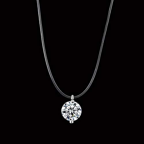 【並行輸入品】QWERBAM Women Fishing Line Necklace Silver Color Invisible Chain_4