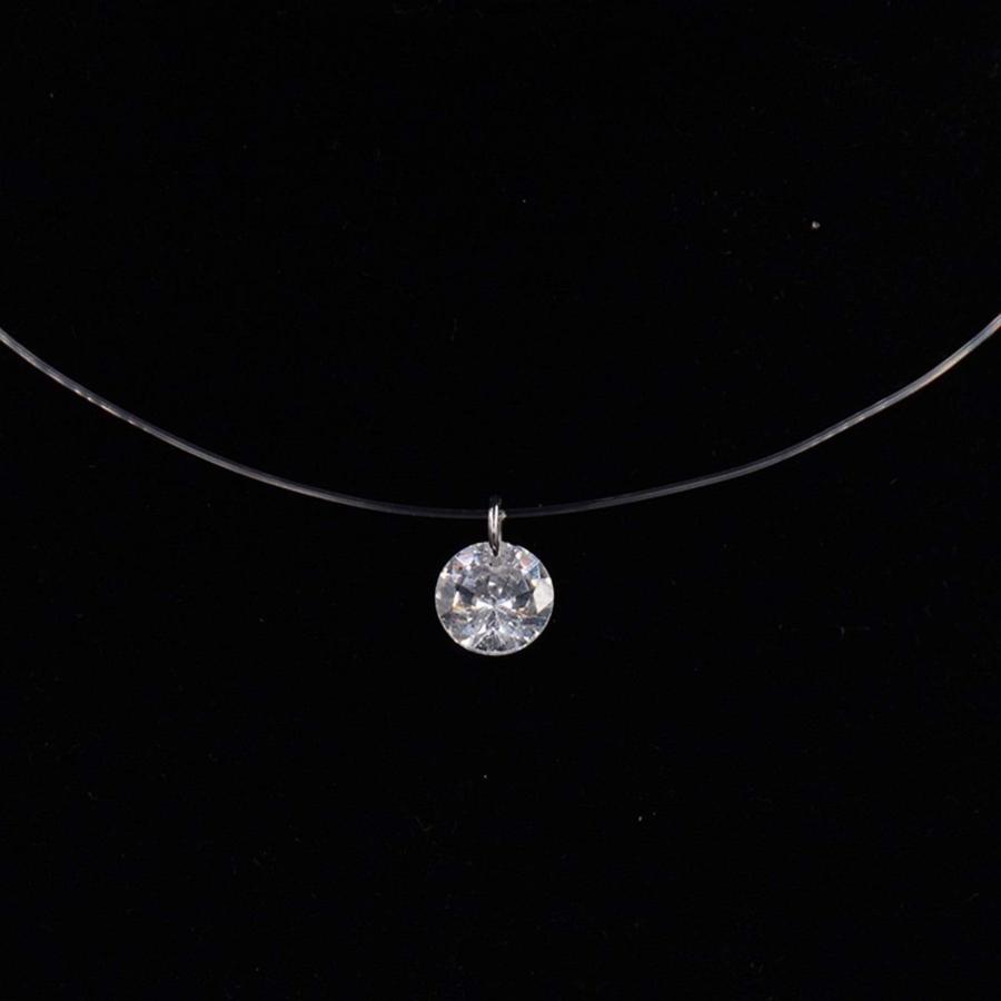 【並行輸入品】QWERBAM Women Fishing Line Necklace Silver Color Invisible Chain_9