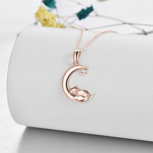 【並行輸入品】ELFRONT 14K Solid Gold Fox Necklace Pendant for Women,Simple Oriの画像