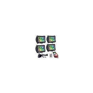 【並行輸入品】FEELON 4インチ LEDフラッドワークライトバー マルチカラーチェイシングRGBヘイロー 16色 92以上の点滅モード オフの画像