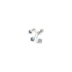 【並行輸入品】3.20 CT Drop 2 stone Round Cut Solitaire Genuine Blue Moissaniteの画像