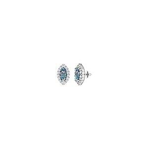 【並行輸入品】3.58cttw Marquise Cut Halo Solitaire Genuine Blue Moissanite Paiの画像
