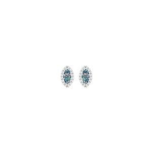 【並行輸入品】3.58cttw Marquise Cut Halo Solitaire Genuine Blue Moissanite Paiの画像