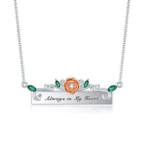 【並行輸入品】925 Sterling Silver Personalized Diamond Necklace， Nameplate Nec_1