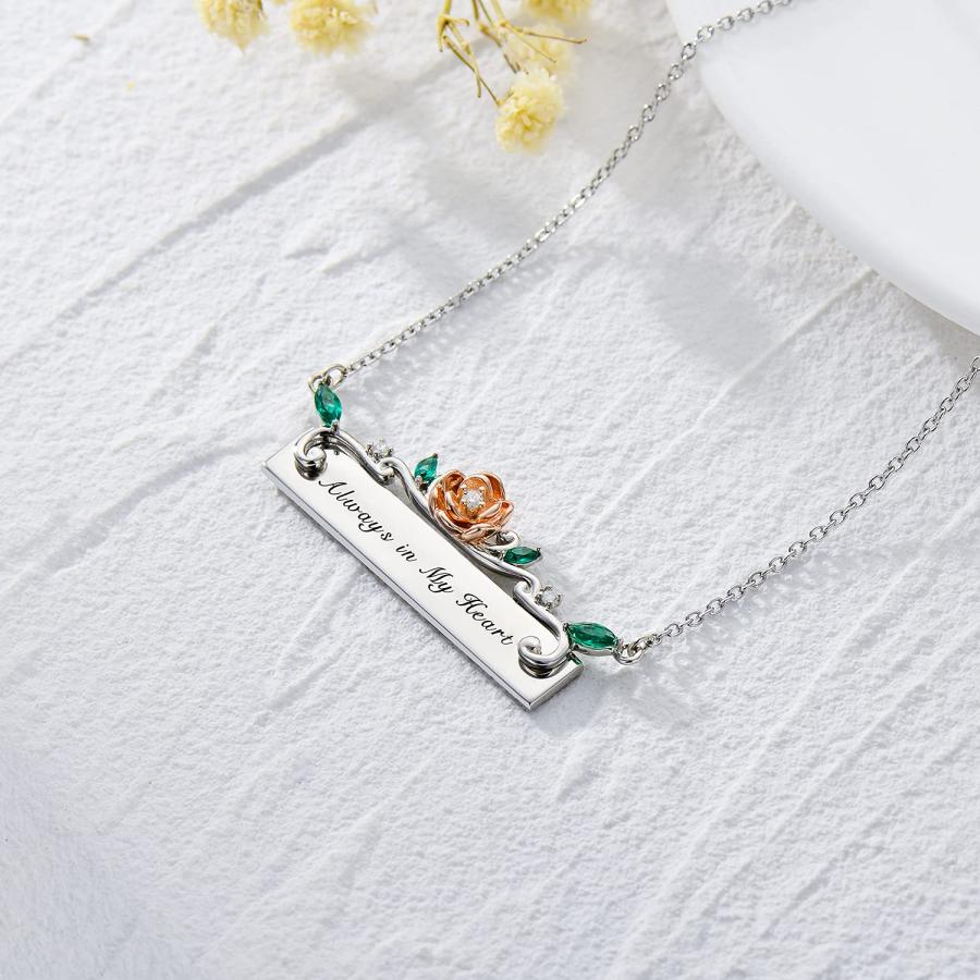 【並行輸入品】925 Sterling Silver Personalized Diamond Necklace， Nameplate Nec_9
