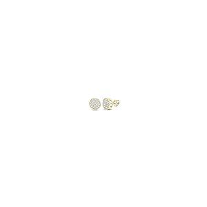 【並行輸入品】10kt Yellow Gold Mens Round Diamond Button Cluster Earrings 1/4の画像