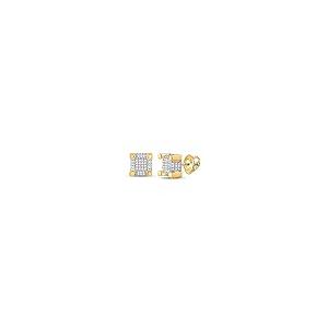 【並行輸入品】The Diamond Deal 10kt Yellow Gold Mens Round Diamond 3D Cube Squの画像