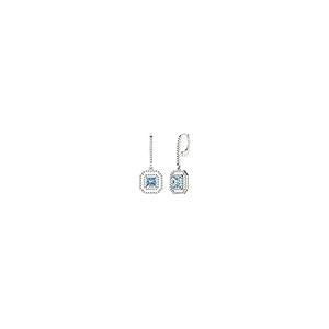 【並行輸入品】3.21cttw Princess Round Cut Halo Solitaire Natural Swiss Blue Toの画像