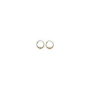【並行輸入品】22K / 18Kイエローファインゴールドトリプルビーズ設計フープイヤリング22カラットと18カラットファインゴールドの両方で利用の画像