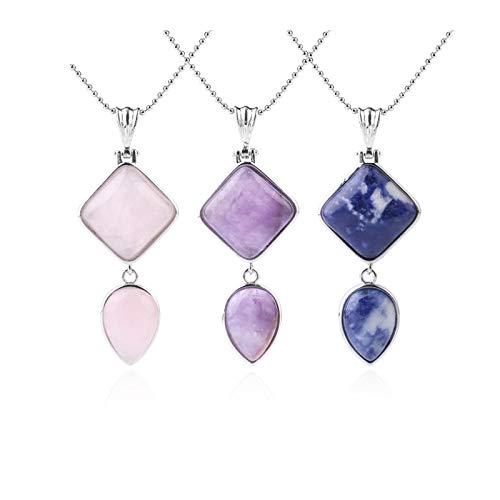 【並行輸入品】QWERBAM Women Trendy Natural Quartz Water Drop Pendants Necklace_4