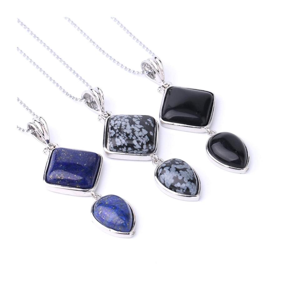 【並行輸入品】QWERBAM Women Trendy Natural Quartz Water Drop Pendants Necklace_6
