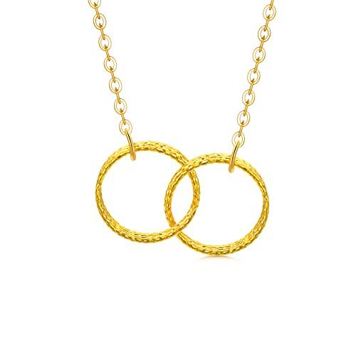 【並行輸入品】18K イエローゴールド 織り サークル インターロッキング ネックレス レディース ラブジュエリー 奥様/ガールフレンドへのギフの画像