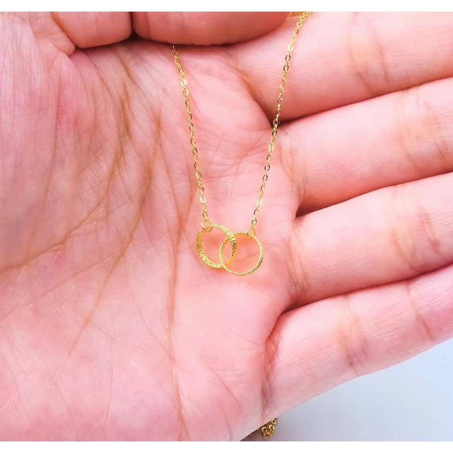 【並行輸入品】18K イエローゴールド 織り サークル インターロッキング ネックレス レディース ラブジュエリー 奥様/ガールフレンドへのギフの画像