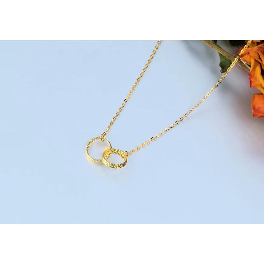 【並行輸入品】18K イエローゴールド 織り サークル インターロッキング ネックレス レディース ラブジュエリー 奥様/ガールフレンドへのギフの画像