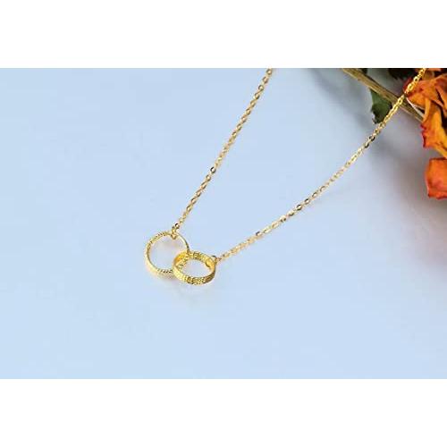 【並行輸入品】18K イエローゴールド 織り サークル インターロッキング ネックレス レディース ラブジュエリー 奥様/ガールフレンドへのギフの画像
