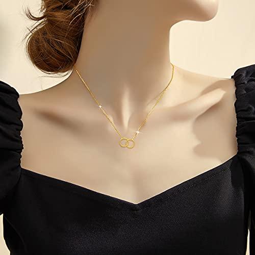 【並行輸入品】18K イエローゴールド 織り サークル インターロッキング ネックレス レディース ラブジュエリー 奥様/ガールフレンドへのギフの画像