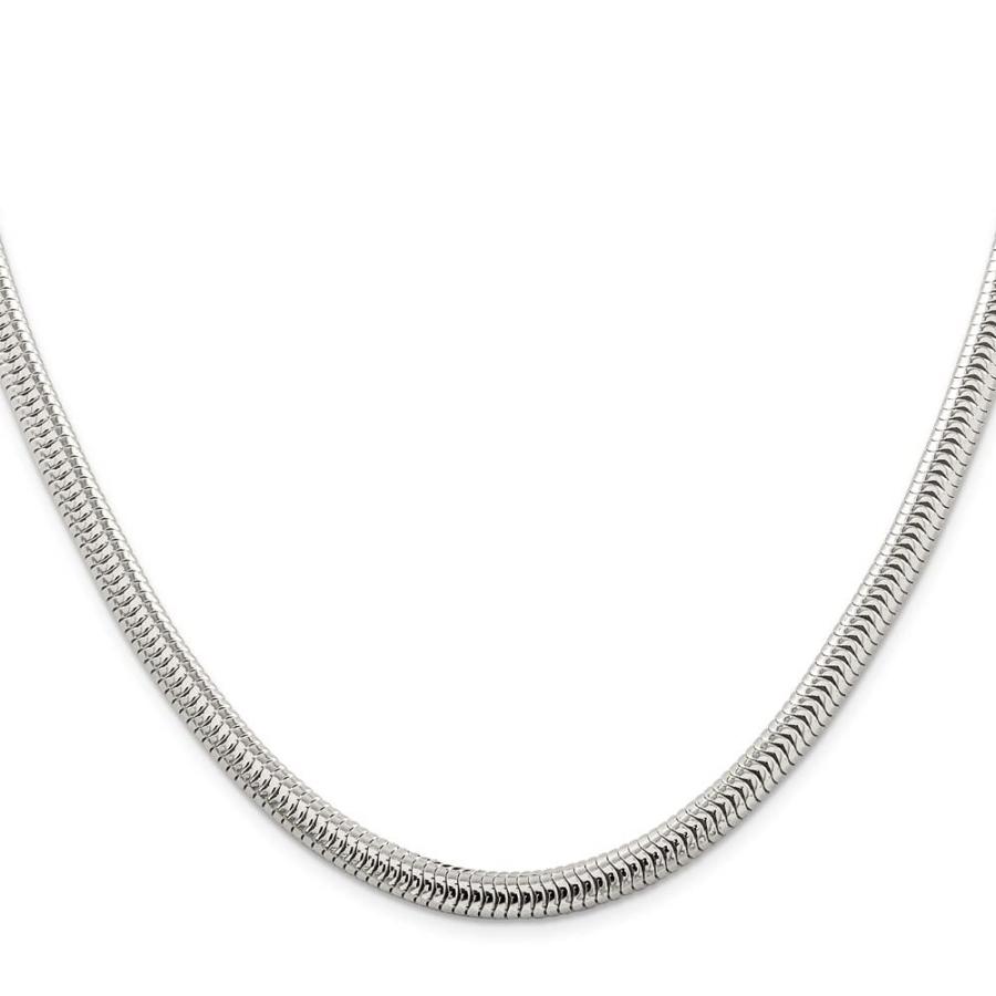 【並行輸入品】Diamond2Deal Sterling Silver 6mm Round Snake Chain Necklace Fineの画像