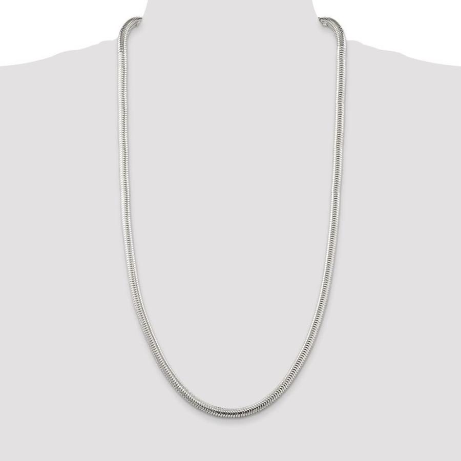 【並行輸入品】Diamond2Deal Sterling Silver 6mm Round Snake Chain Necklace Fineの画像