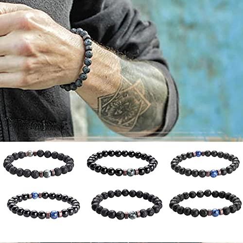 【並行輸入品】SANWOOD Cool Bracelets for Men，Men Bracelet Unique Surface Volca_4