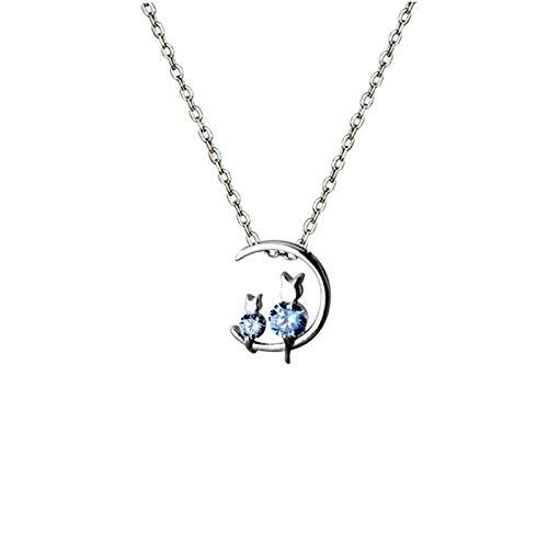 【並行輸入品】HXSZWJJ Trendy Silver Color Moon Cat Necklaces For Women Jewelry_1