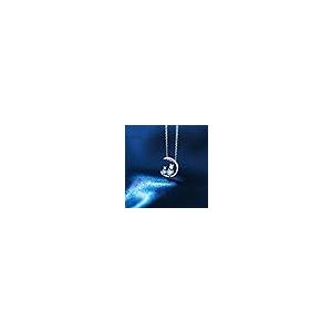 【並行輸入品】HXSZWJJ Trendy Silver Color Moon Cat Necklaces For Women Jewelry_5