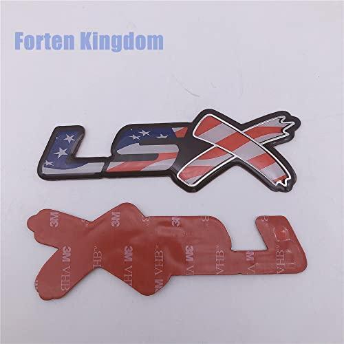 【並行輸入品】Forten Kingdom 2PCS US Flag Style LSX Letter Car Fender Side Badの画像