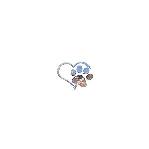 【並行輸入品】LZLRUN 2Pcs 3D Chrome Dog Paw Footprint with Peach Heart Stickerの画像