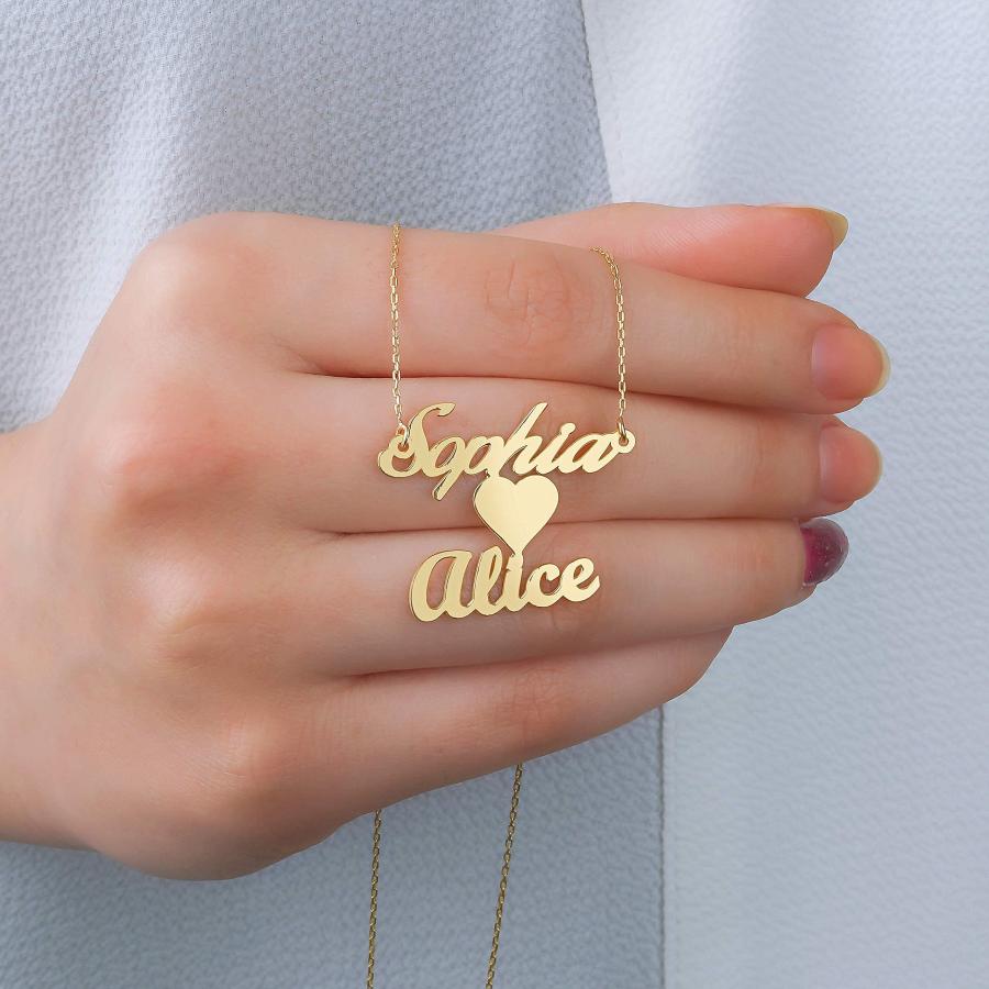 【並行輸入品】Ayafee 10K 14K 18K Gold Name Necklace Personalized Custom Name Nの画像