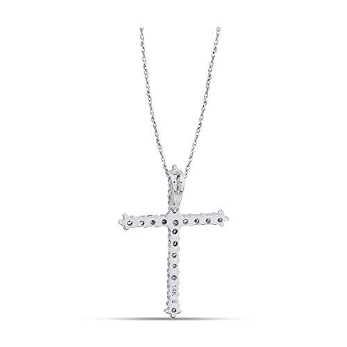 【並行輸入品】Belantina 1/4 カラット ダイヤモンド クロス ペンダント ネックレス 女性用 14K ホワイトとイエローゴールド 1の画像
