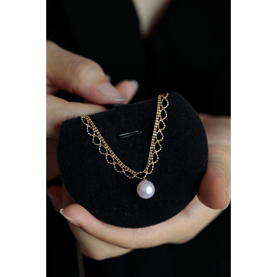 【並行輸入品】18K Solid Yellow Gold Jewelry(AU750) Women Lace Necklace Chokerの画像