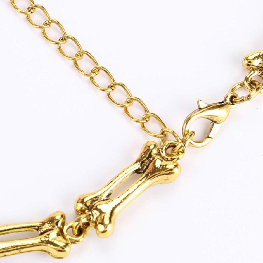 【並行輸入品】Generic Skull Statement Necklace Punk Gothic Skull Tassel Bone C_3