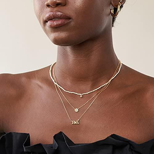【並行輸入品】Oak&Luna   Keeya パヴェダイヤモンドネックレス レディース ラウンドカットダイヤモンドパヴェセット スターリングシの画像