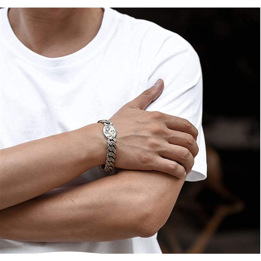 【並行輸入品】Roseheart Classic Sterling 925silver Trendy Metal Chain Link Braの画像