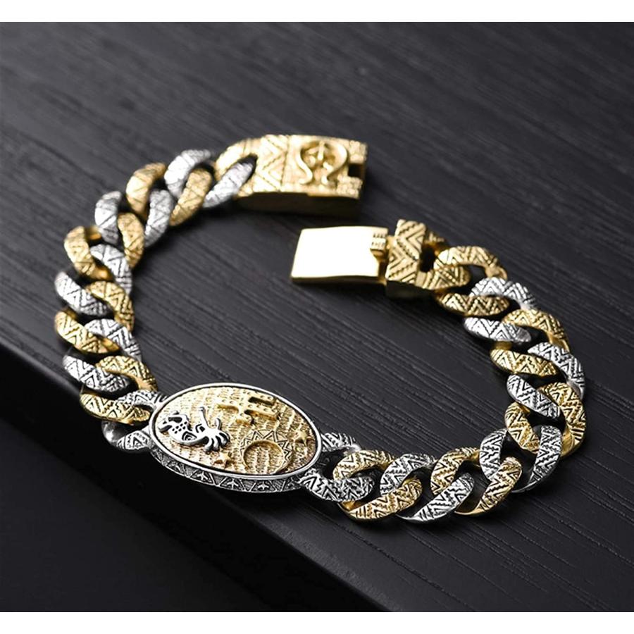 【並行輸入品】Roseheart Classic Sterling 925silver Trendy Metal Chain Link Braの画像
