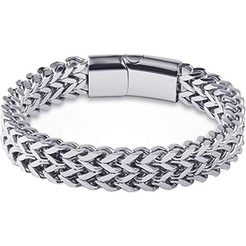 【並行輸入品】Roseheart クラシックチタンスチールトレンディメタルチェーンリンクブレスレット ファッションスタイルチェーン 静電気防止リの画像