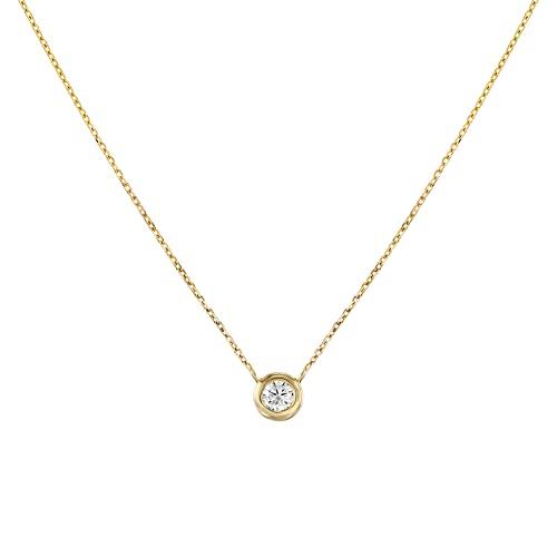 【並行輸入品】Oak&Luna   Juno ダイヤモンドネックレス レディース ラウンドカットダイヤモンドパヴェセット スターリングシルバーまの画像