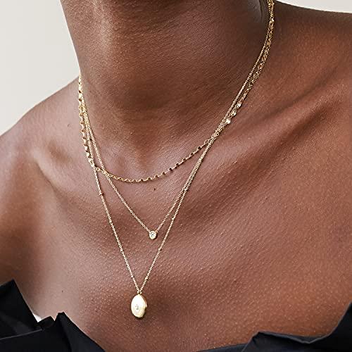 【並行輸入品】Oak&Luna   Juno ダイヤモンドネックレス レディース ラウンドカットダイヤモンドパヴェセット スターリングシルバーまの画像