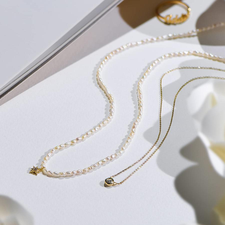 【並行輸入品】Oak&Luna   Juno ダイヤモンドネックレス レディース ラウンドカットダイヤモンドパヴェセット スターリングシルバーまの画像