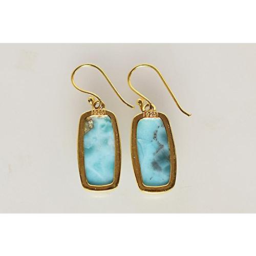 【並行輸入品】Ravishing Impressions Larimar Handmade 925 Sterling Silver Goldの画像