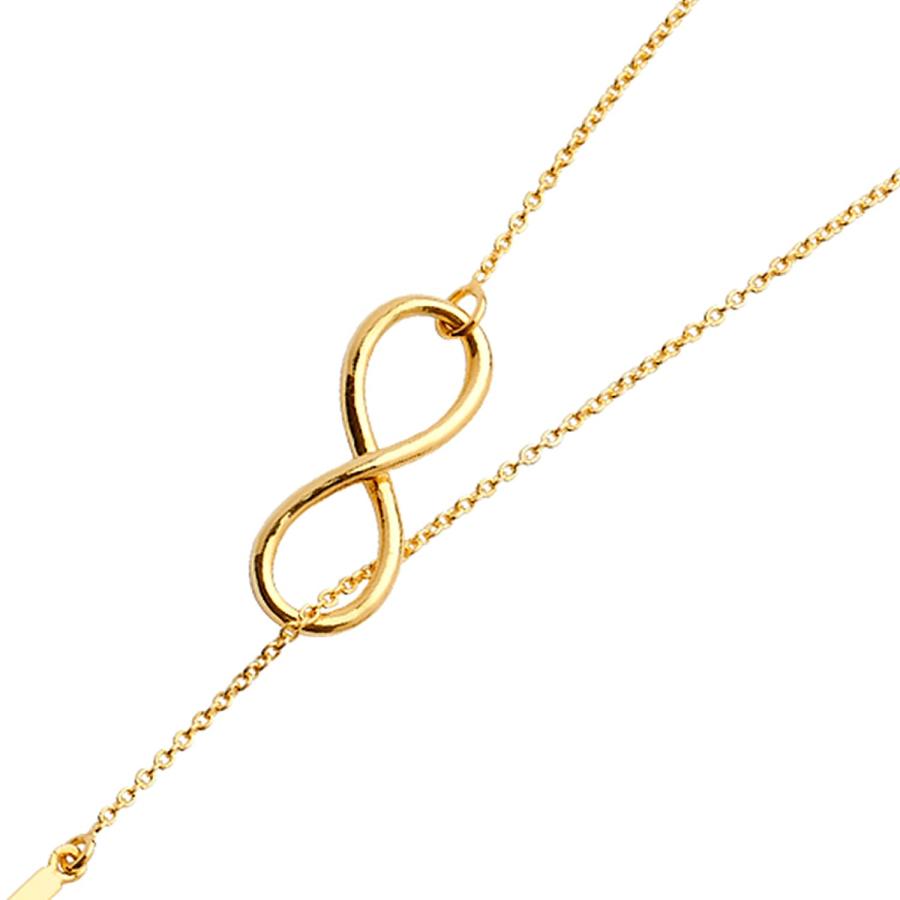 【並行輸入品】14K Gold Chain Necklace | Yellow Gold Cross Necklaces Infinity Lの画像
