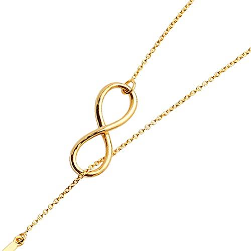 【並行輸入品】14K Gold Chain Necklace | Yellow Gold Cross Necklaces Infinity Lの画像
