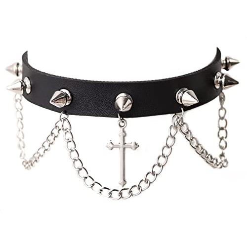 並行輸入品】SACINA ゴシック パンク ブラック クロス チョーカー