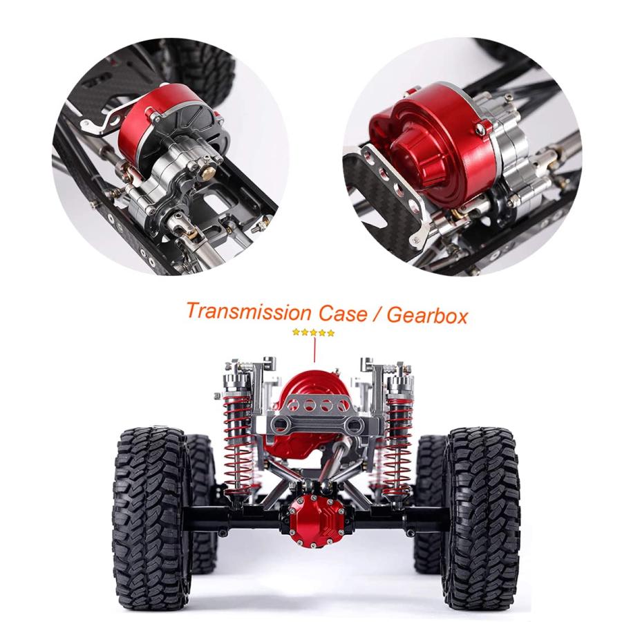 【並行輸入品】ZXYRC 1/10 アルミニウム合金トランスミッションケース ギアボックス Axial SCX10 RCクローラーカーアップグレの画像