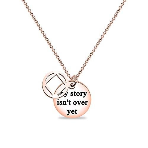 NA ネックレス My Story isn't Over Yet ネックレス 禁酒ギフト リカバリー NA ナルコティックス アノ 並行輸入品｜best-style｜02