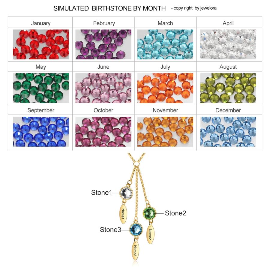 【並行輸入品】Jeweidea Personalized Drop Pendant Necklace with 1 6 Round Simul