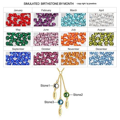 【並行輸入品】Jeweidea Personalized Drop Pendant Necklace with 1 6 Round Simul