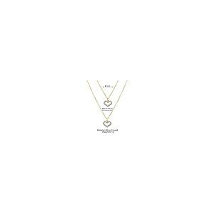 【並行輸入品】Double Layered Heart Chain Choker Necklace Dainty Love Heart Pen_5