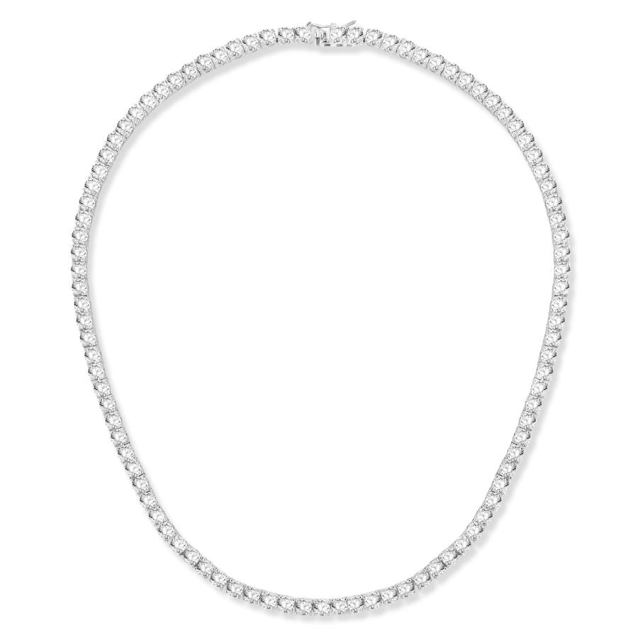 【並行輸入品】Gemsme 18K ホワイトゴールドメッキ 4.0mm ラウンドキュービックジルコニア クラシックテニスネックレス 16/18/_2